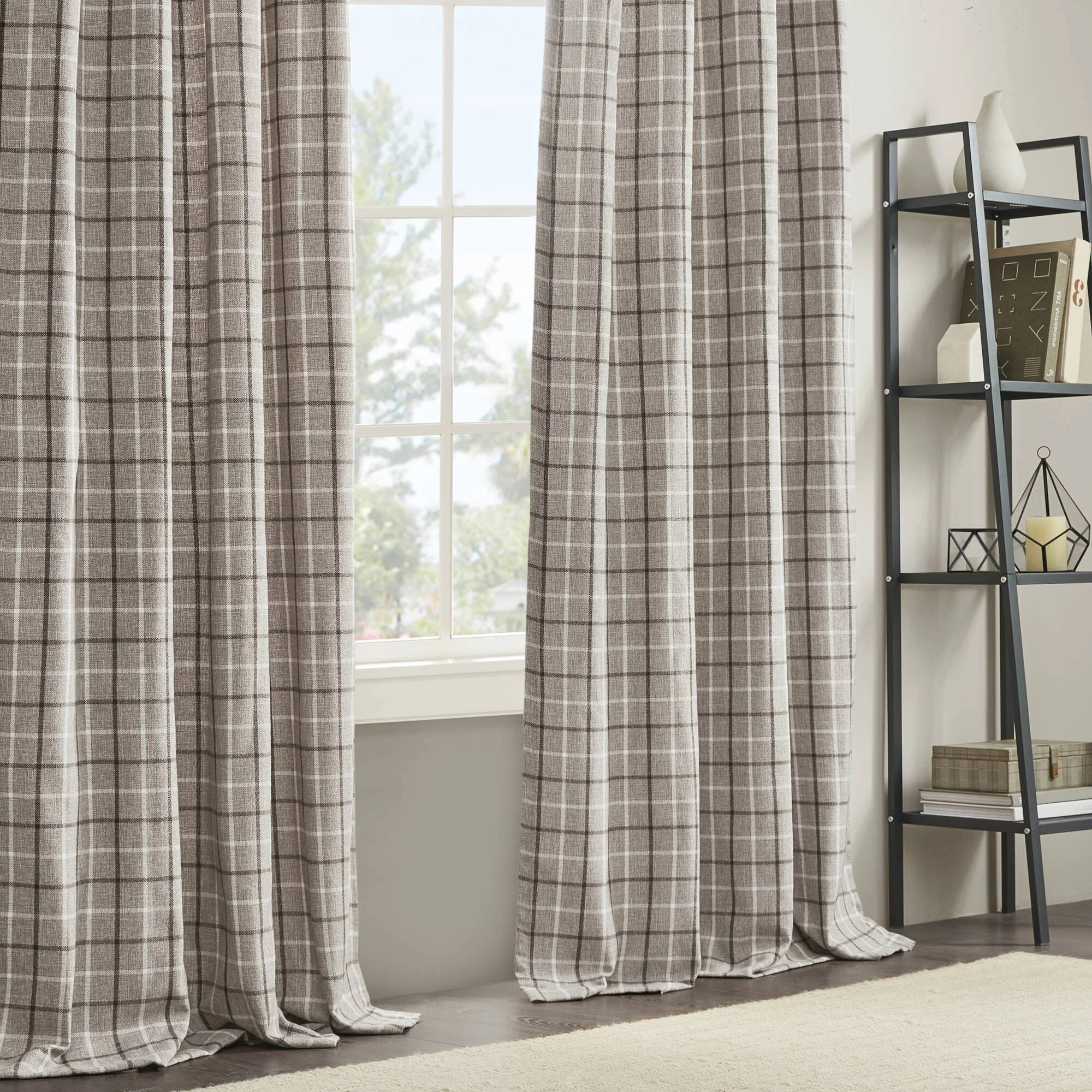 Anaheim Woven Plaid Room Darkening Thermal Fleece Lined Single Curtain Panel | Wayfair North America