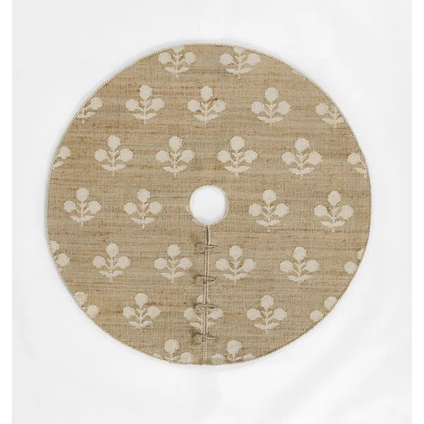 Erin Gates by Momeni Orchard Bloom Natural Hand Woven Wool and JuteTree Skirt 5' X 5' Round | Wayfair North America