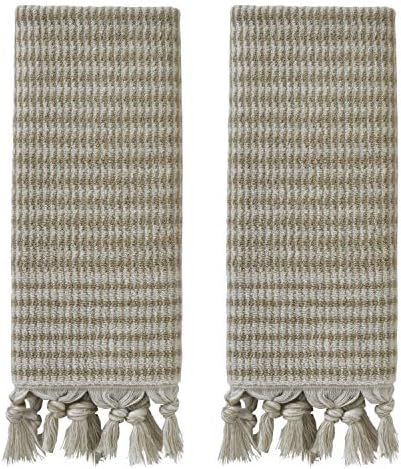 SKL Home Longborough 100% Turkish Cotton Hand Towel Set, 16x26, Tan | Amazon (US)