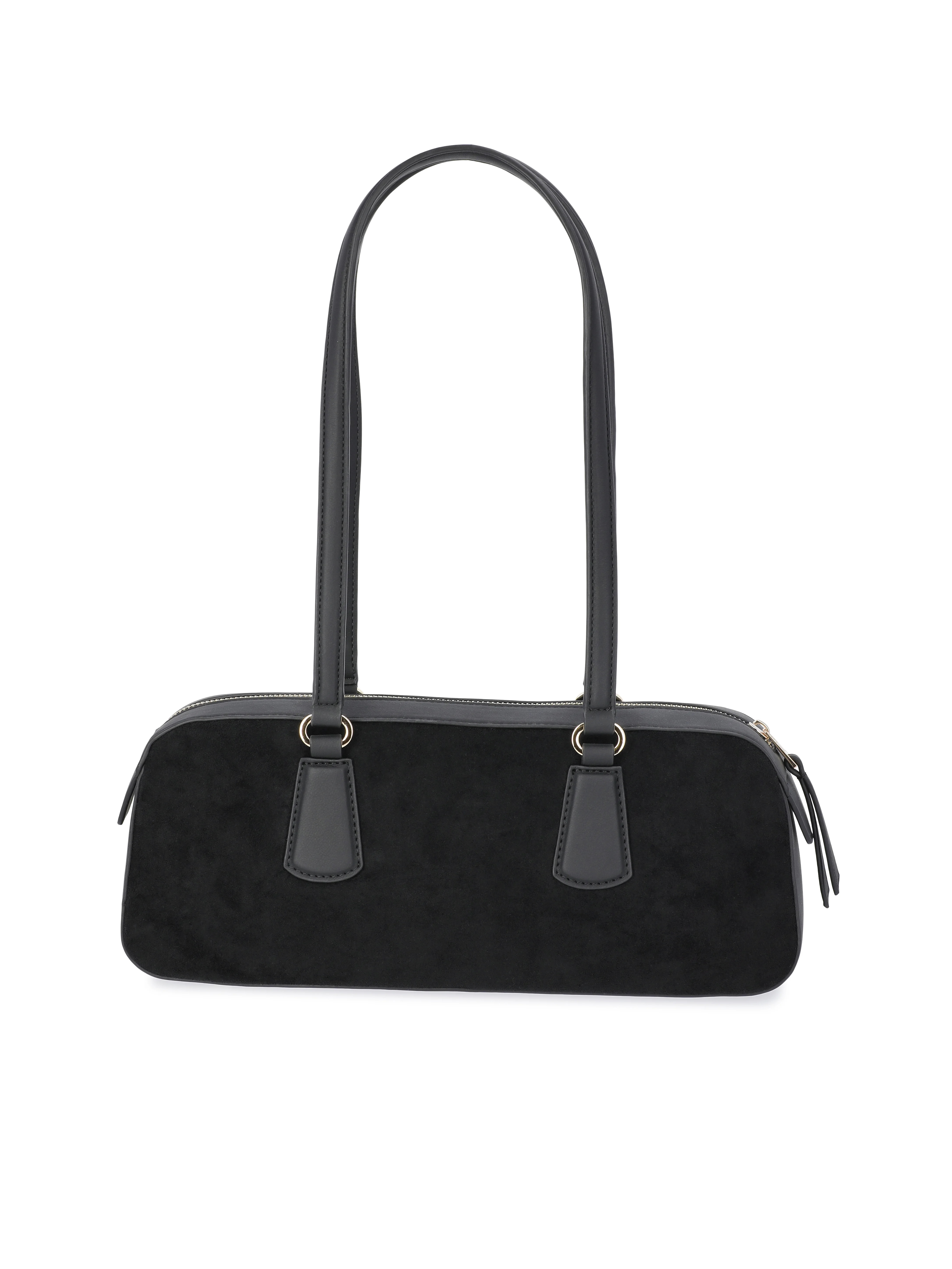Scoop Women's East West Faux Suede Shoulder Bag, Black - Walmart.com | Walmart (US)