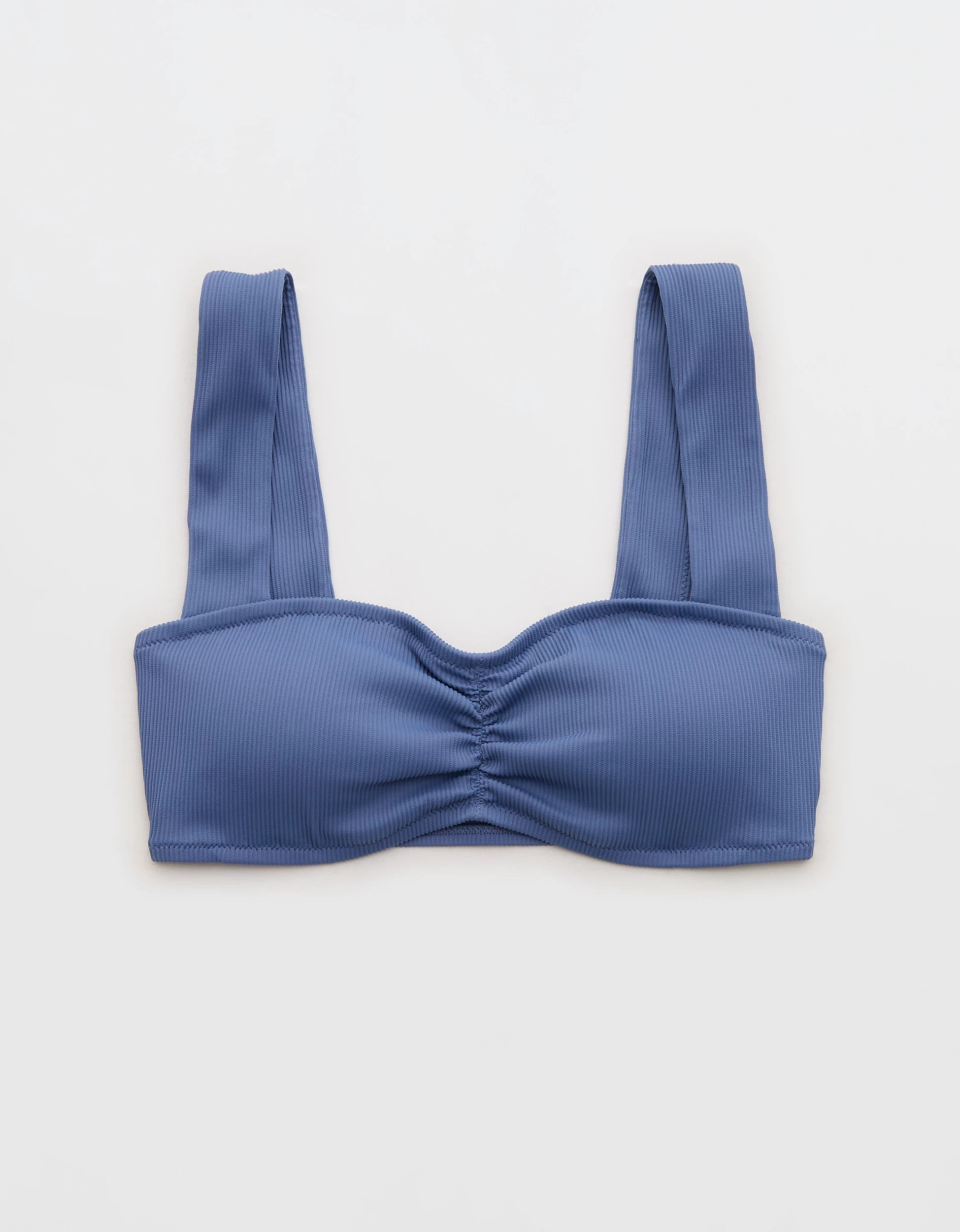 Aerie Ruched Wide Strap Bandeau Bikini Top | Aerie