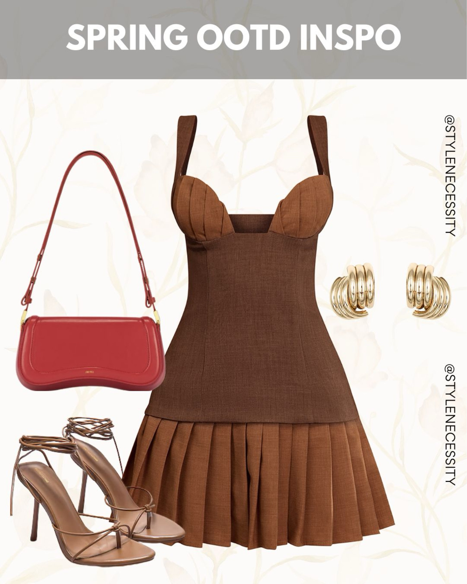 🍂 Chic Spring OOTD Inspo – Earthy Tones & Elegant Vibes 🍂

Spring fashion isn’t just about pastels—rich, earthy tones are having a major moment this season! This stunning brown corset dress with pleated details exudes sophistication, structure, and femininity. Paired with strappy neutral heels, a bold red handbag for a pop of color, and classic gold accessories, this look is perfect for a stylish brunch, a romantic date night, or an upscale event.

If you love elegant yet modern outfits, this ensemble is a must-have! The structured corset silhouette enhances your shape, while the pleated skirt adds a playful yet polished touch. Elevate your spring wardrobe with timeless, luxe tones that will never go out of style! ✨

#SpringOOTD #SpringStyle #BrownAesthetic #ChicAndClassy #EarthyTones #MinimalistFashion #ElevatedStyle #EffortlessChic #SpringFashionTrends #TimelessFashion #LuxuryLookForLess #StyleInspo #WardrobeGoals #NeutralStyle #FashionMustHaves #SpringWardrobe #TrendingNow #OOTD #ElegantLooks

#LTKstyletip #LTKuk #LTKspring
