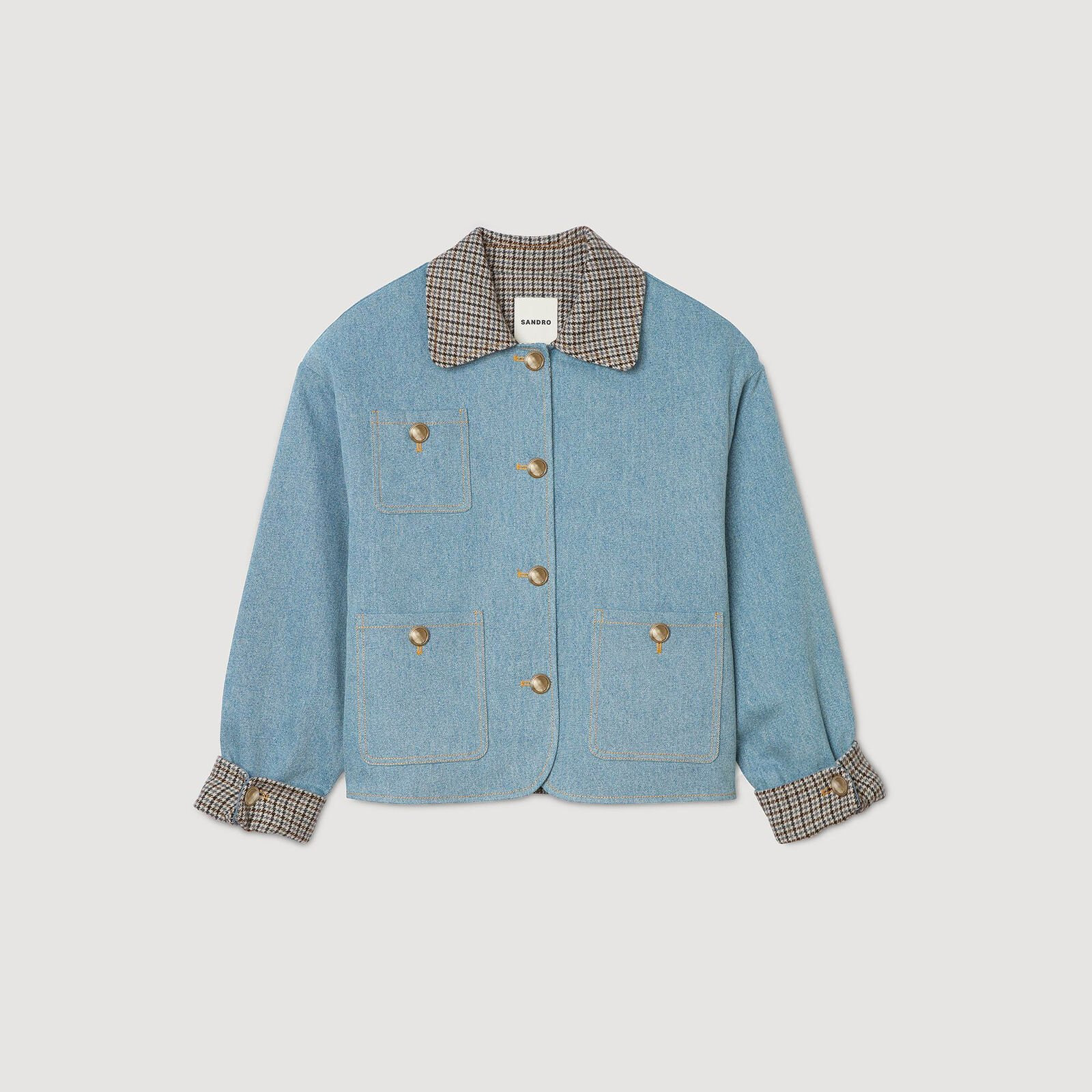 Plaid collar denim jacket | Sandro US | Sandro-Paris US