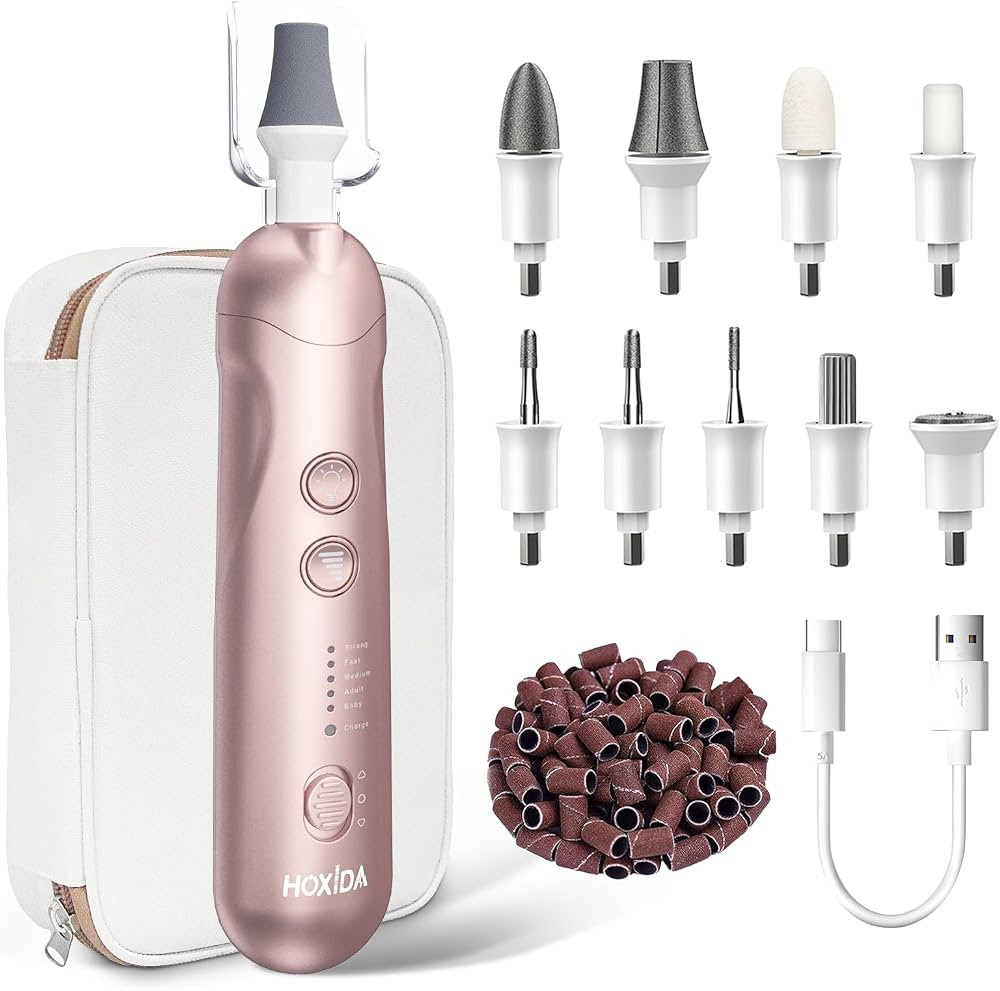 Manicure Pedicure Kit with Case, Professional Nail Grinder for Senior Thick Toenail, Cordless Ele... | Amazon (US)