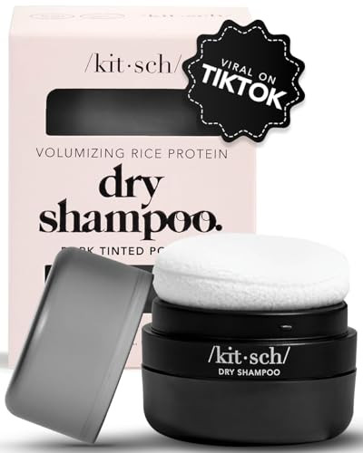 Kitsch Dry Shampoo Powder with Rice Protein for Women & Men - Volumizing, Unscented, No White Cast, Non Toxic, Organic, Paraben & Benzene Free, Non Aerosol for Oily & Dark Hair, Travel Size - 8g | Amazon (US)