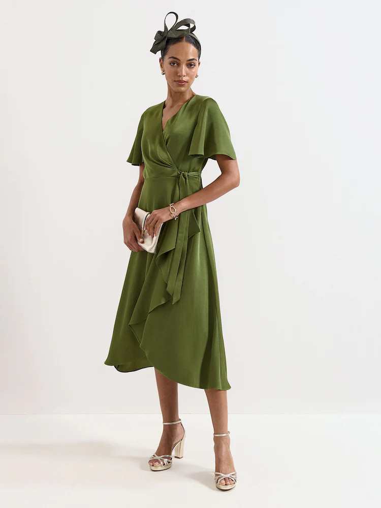 Phase Eight Green Julissa Satin Dress | Next EU