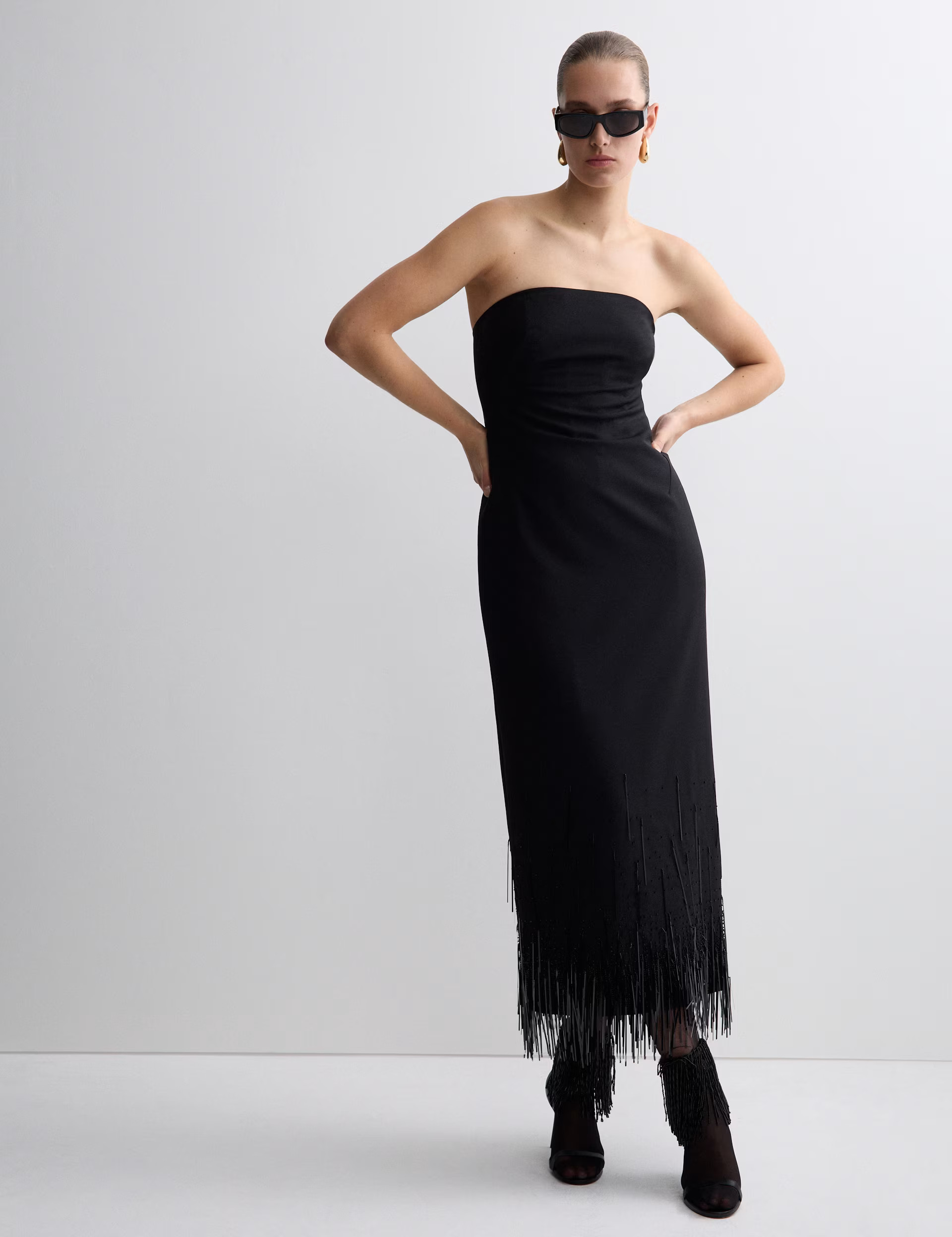 Wool Blend Embellished Tassel Midi Dress | M&S x 16Arlington | M&S | Marks & Spencer (UK)