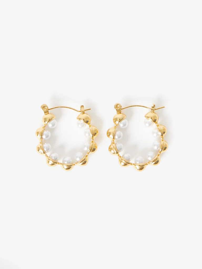 Pearl Ball Hoop Earrings | French Connection (UK)