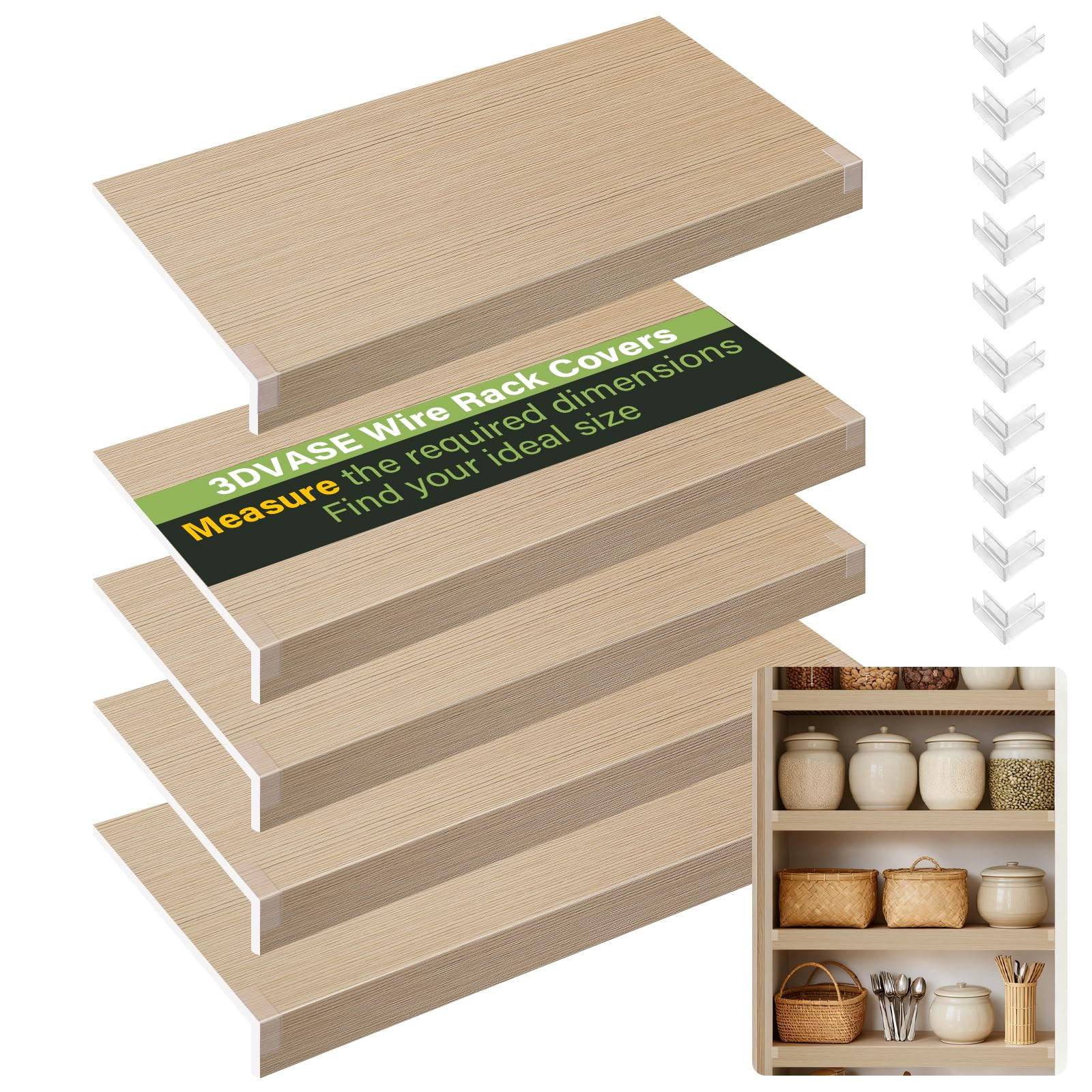 Wire shelf covers for pantry, 32*12 inch wire rack covers for shelves, cover for wire shelves eas... | Amazon (US)