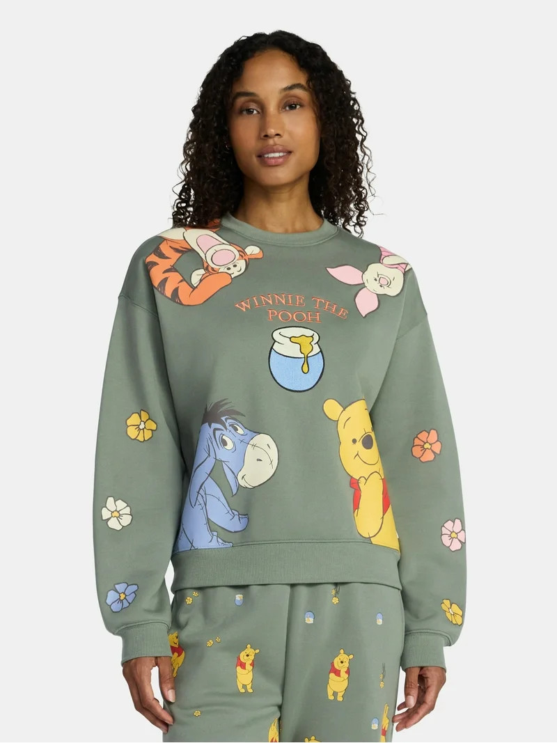 Disney Winnie the Pooh and Friends Women’s Honey Pot Graphic Fleece Sweatshirt, Sizes XXS-4X | Walmart (US)