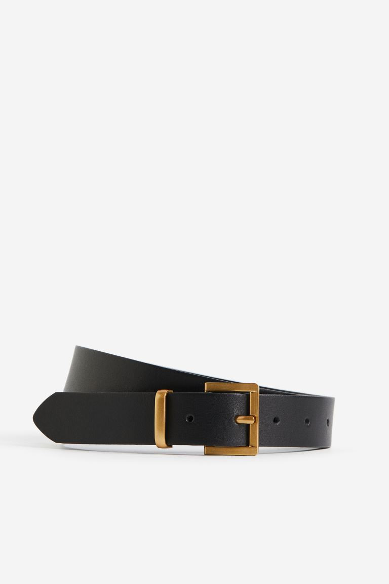 Leather Belt - Black/gold-colored - Ladies | H&M US | H&M (US + CA)