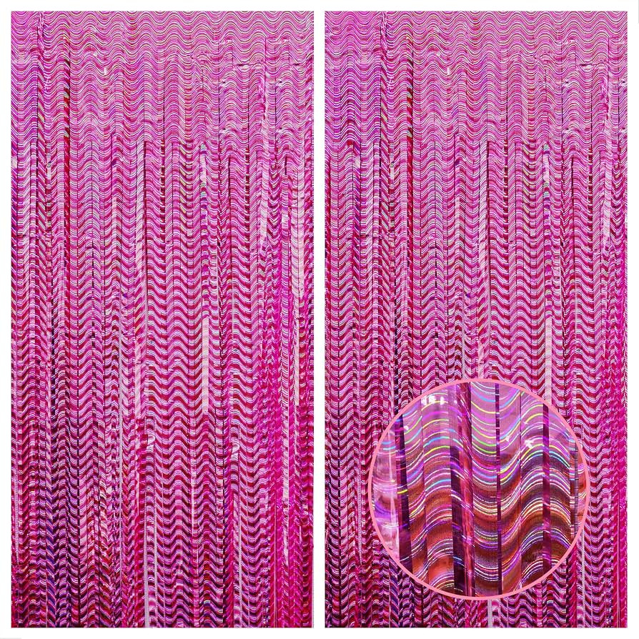 KatchOn, Laser Pink Backdrop Curtain - Large, 3.2x8 Feet, Pack of 2 | Laser Pink Streamers for Pi... | Amazon (US)