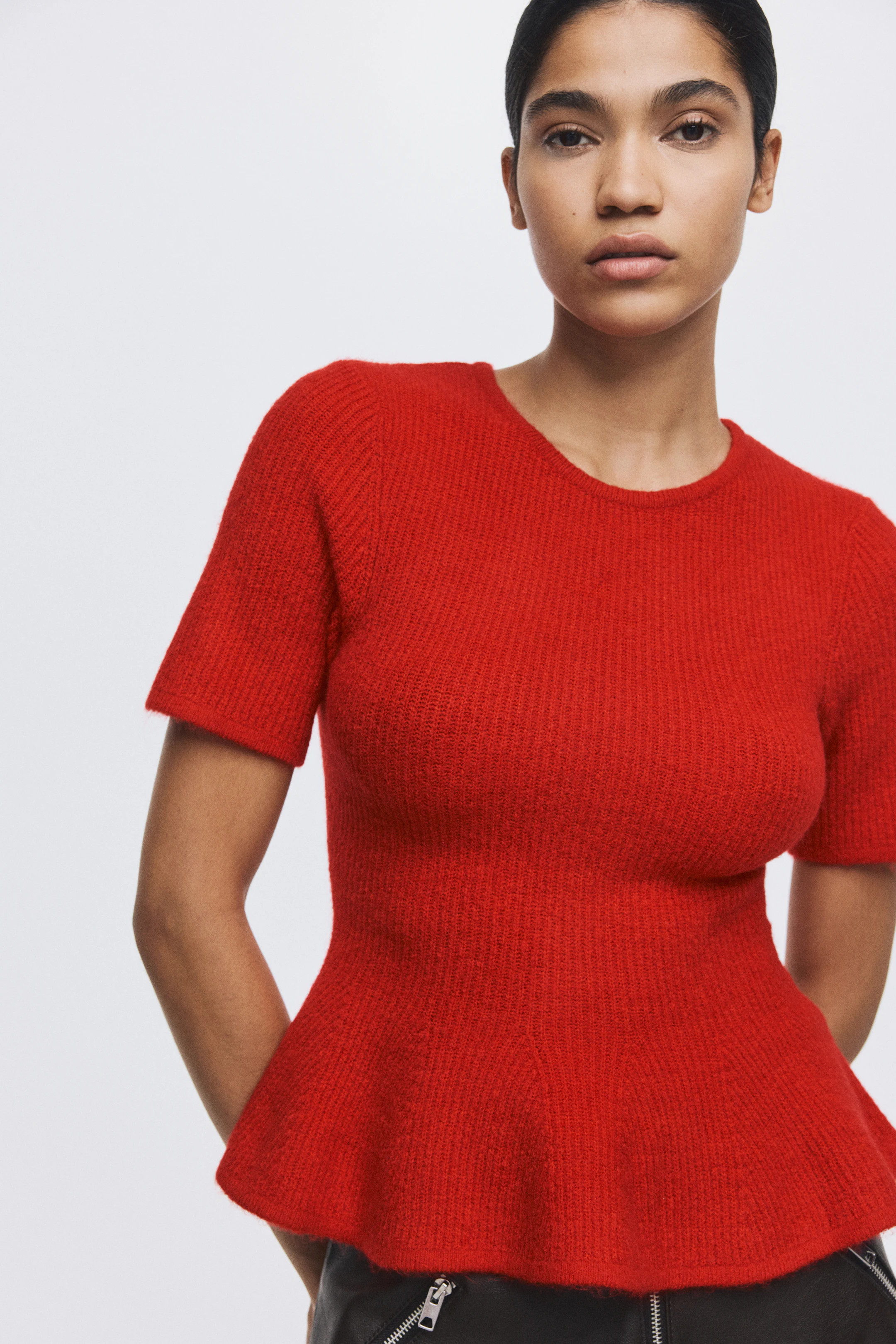 Rib-Knit Peplum Top | H&M (US + CA)
