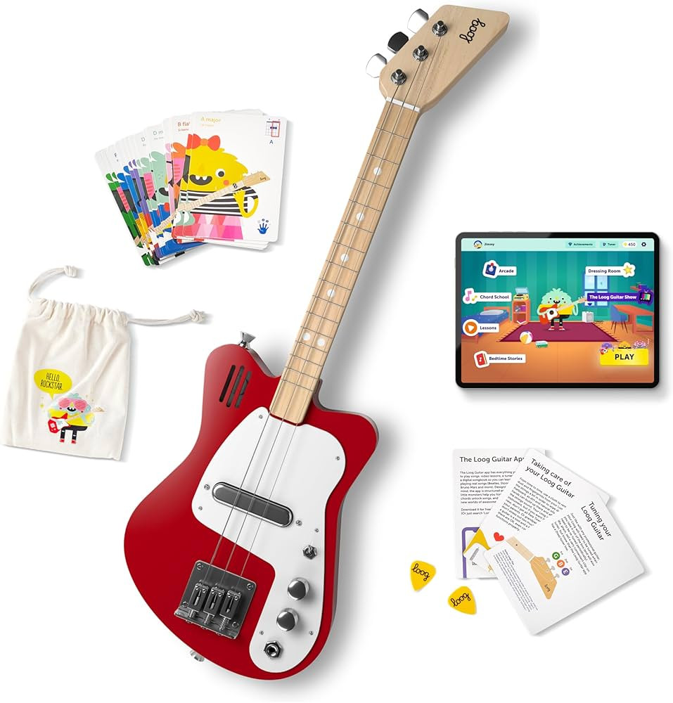 Loog Mini Electric kids Guitar for Beginners built-in Amp Ages 3+ Learning App and Lessons Includ... | Amazon (US)