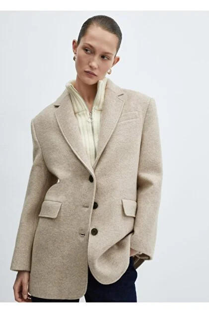 MANGO Übergroßer Mantel aus 100 % Wolle- Trendyol | Trendyol DE