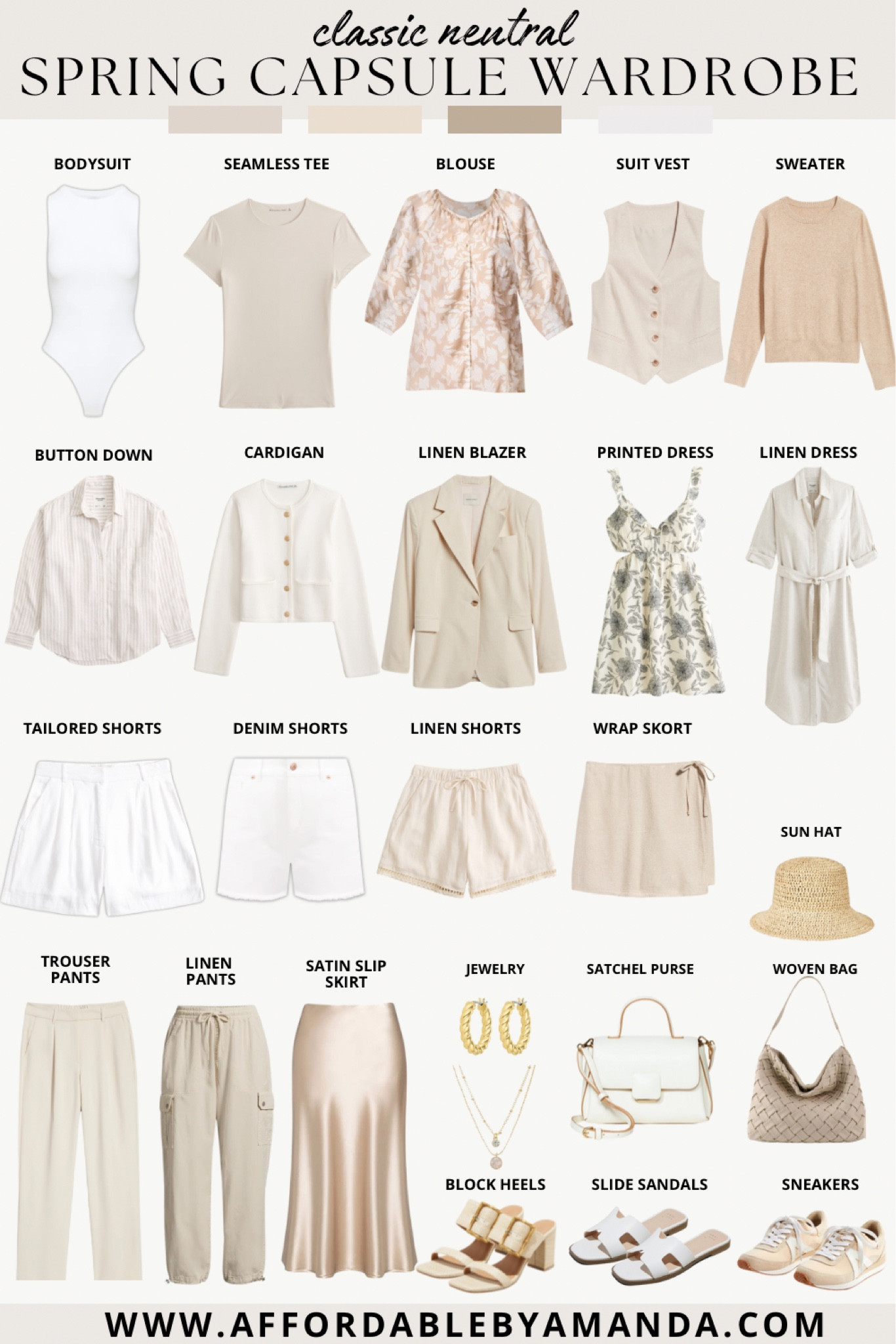 Classic Neutral Spring Capsule Wardrobe 2024

#LTKshoecrush #LTKfindsunder50 #LTKSeasonal