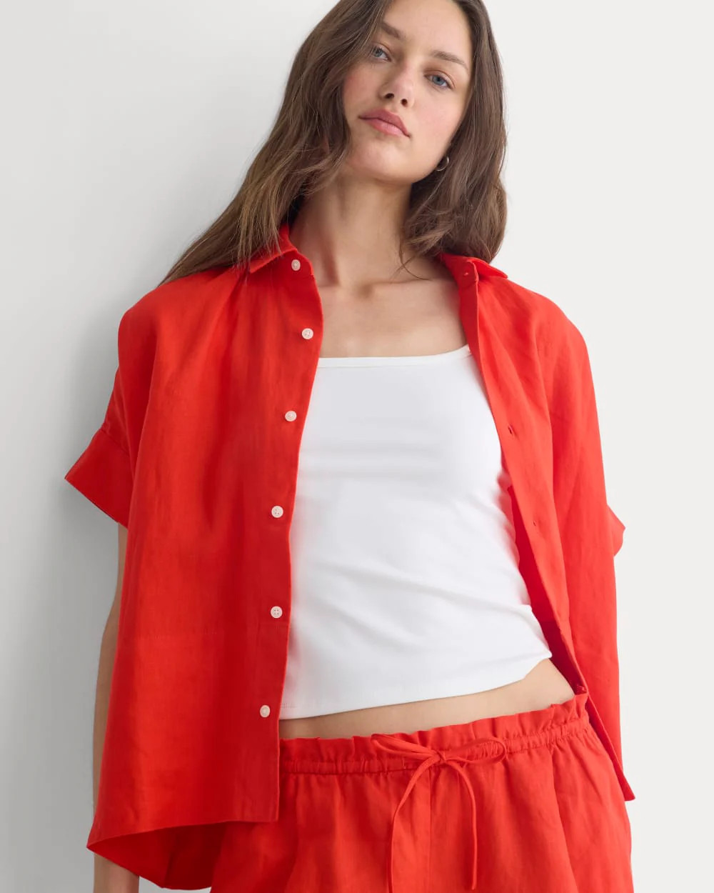 The Boxy Shirt in Linen | Fiery Red | Everlane