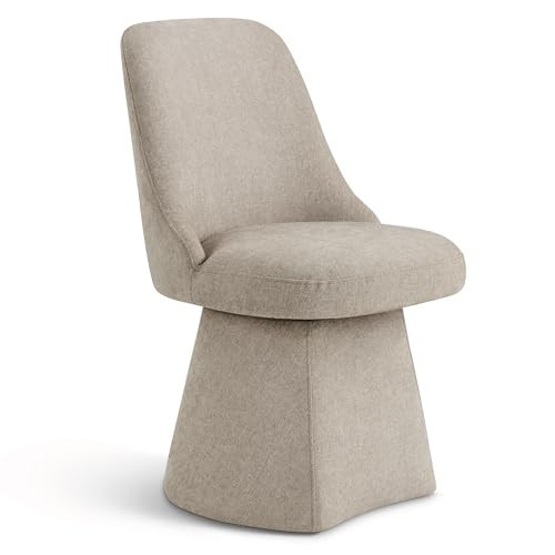 KISLOT Swivel Dining Chair Mid Century Modern DeskChair High Back Upholstered Linen Fabric SideChair for Kitchen Diningroom Bedroom | Amazon (US)