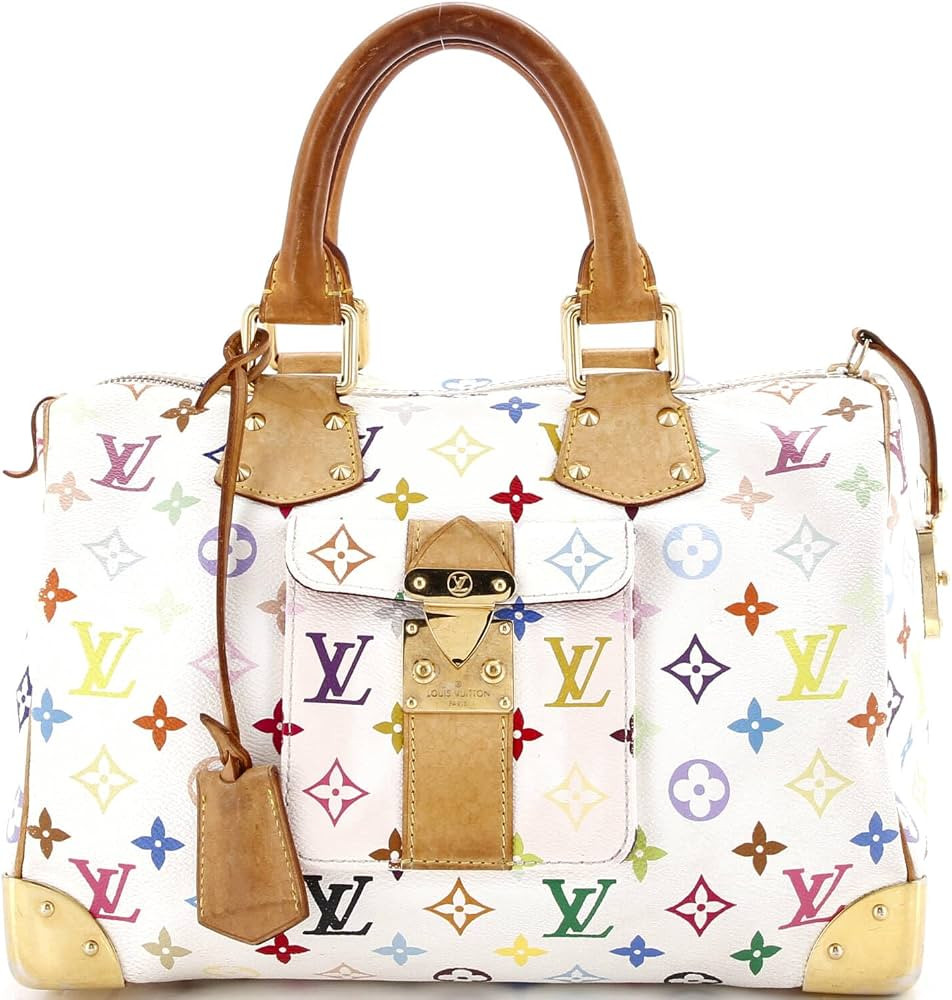 Amazon.com: Louis Vuitton, Pre-Loved Speedy Handbag Monogram Multicolor 30, White : Amazon Luxury | Amazon (US)
