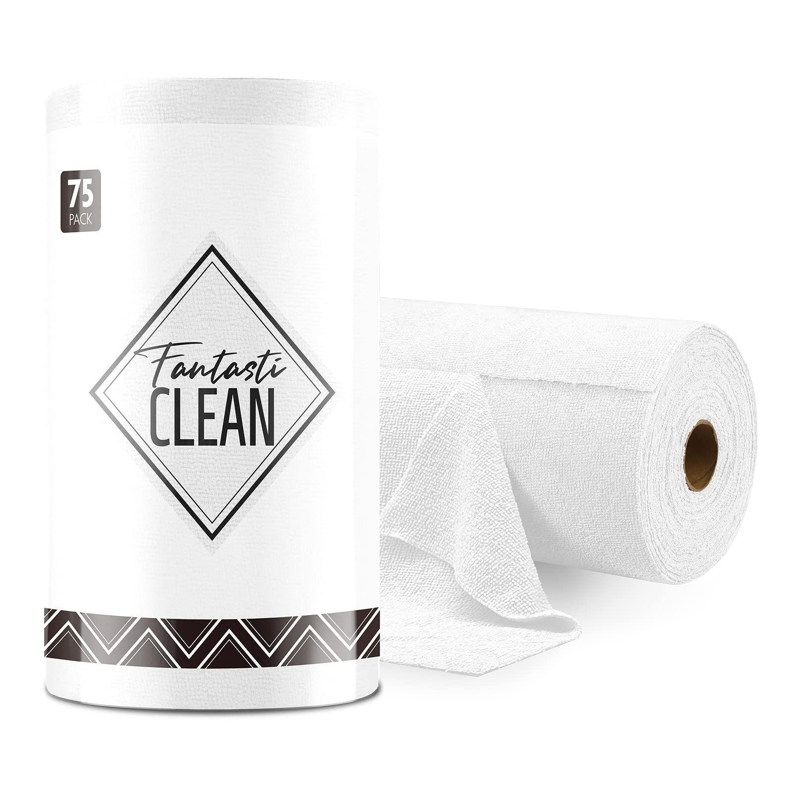 Fantasticlean Microfiber Cleaning Cloth Roll -75 Pack, Tear Away Towels, 12" x 12", Reusable and Was | Amazon (US)