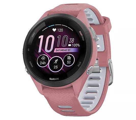 Garmin Forerunner 265S Running Smartwatch w/ Black Bezel - QVC.com | QVC