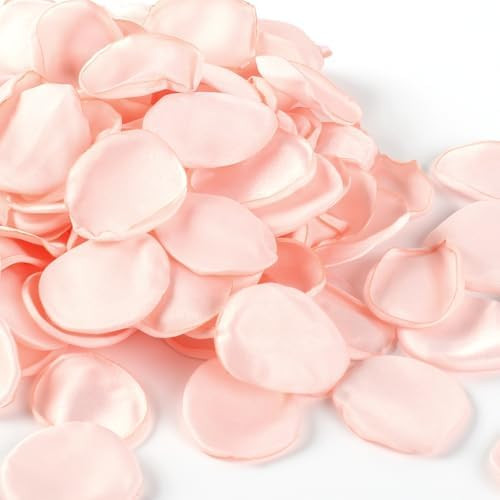 300pcs Blush Faux Silk Rose Petals for Wedding Aisle Scatter, Flower Girl Basket, Table Centerpie... | Amazon (US)