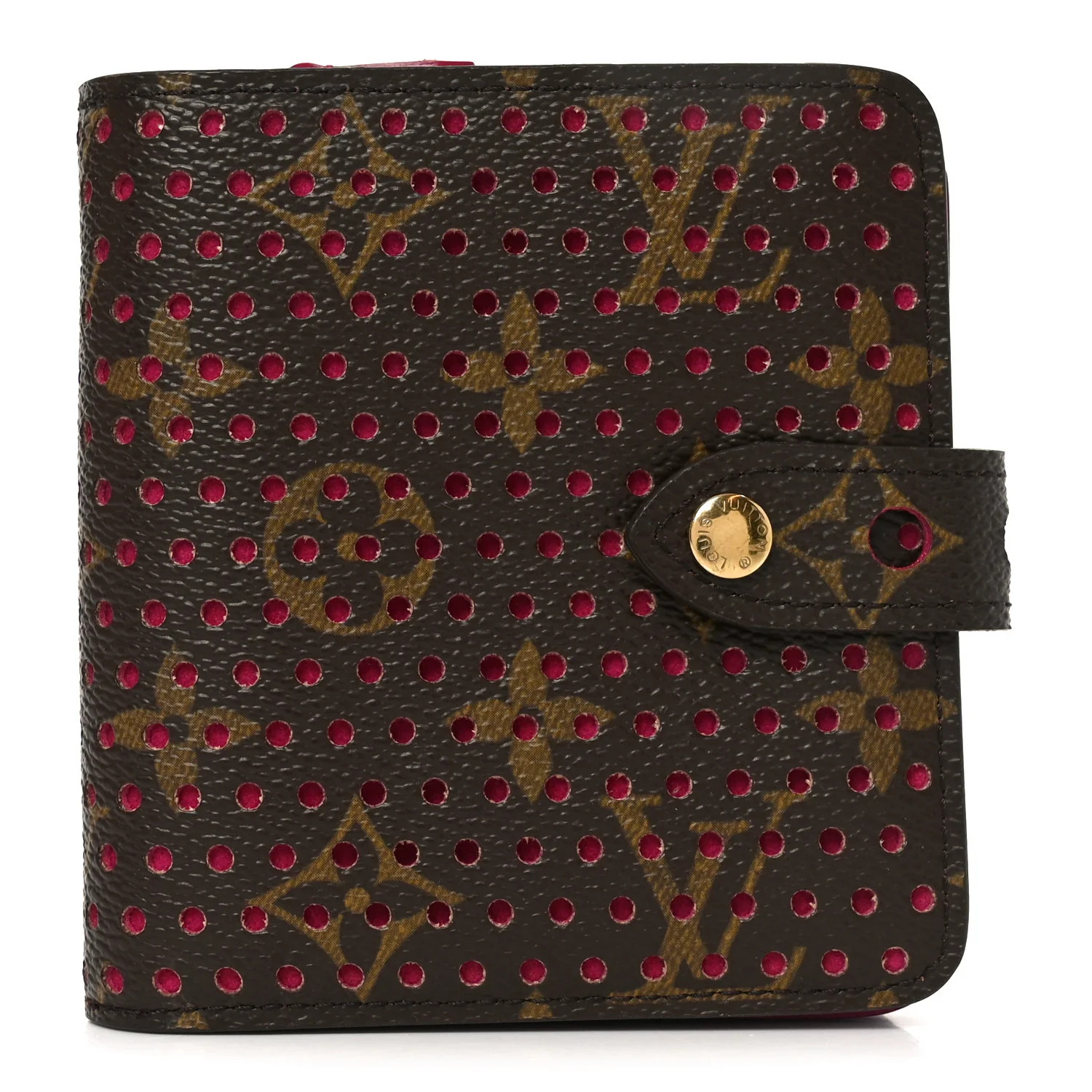 Monogram Perforated Compact Zipped Wallet Fuchsia | FASHIONPHILE (US)
