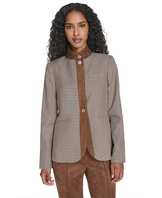 Tommy Hilfiger Women's Houndstooth Riding Jacket - Macy's | Macy's