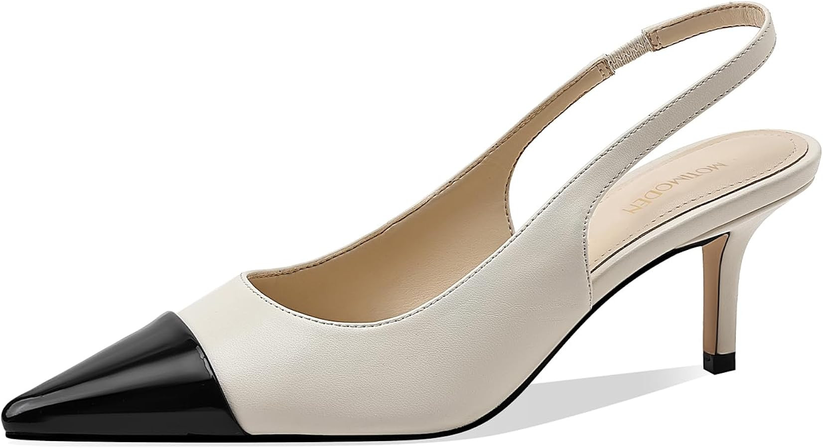 Women's Kitten Heel Slingback Pointed Closed Toe Pumps Dress Shoes for Women Low Stiletto Heels f... | Amazon (US)