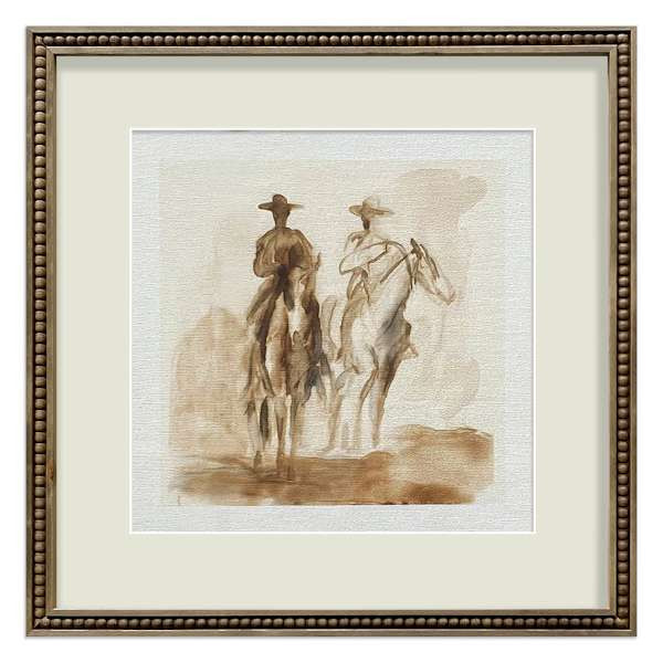 Glass Framed Cowboy Duo Wall Art, 20" | At Home