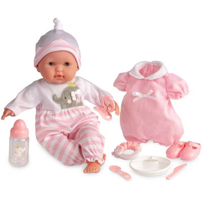 JC Toys Berenguer Boutique 10 Piece Gift Set Pink 15" Realistic Soft Body Baby Doll - Open/Close ... | Target