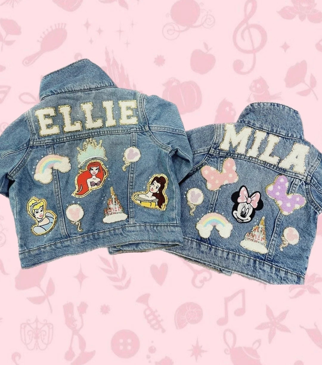 Girls Magical Park Patch Jean Jacket, Kids Personalized Denim Jacket, Kids Vacation Jacket | Etsy (US)