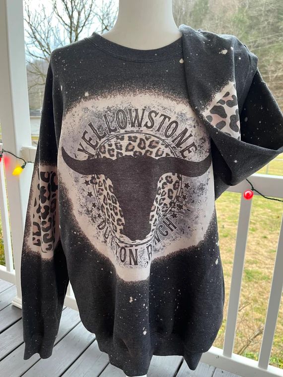 Yellowstone Bleach Sweatshirt  Leopard Bleach Sweatshirt  | Etsy | Etsy (US)