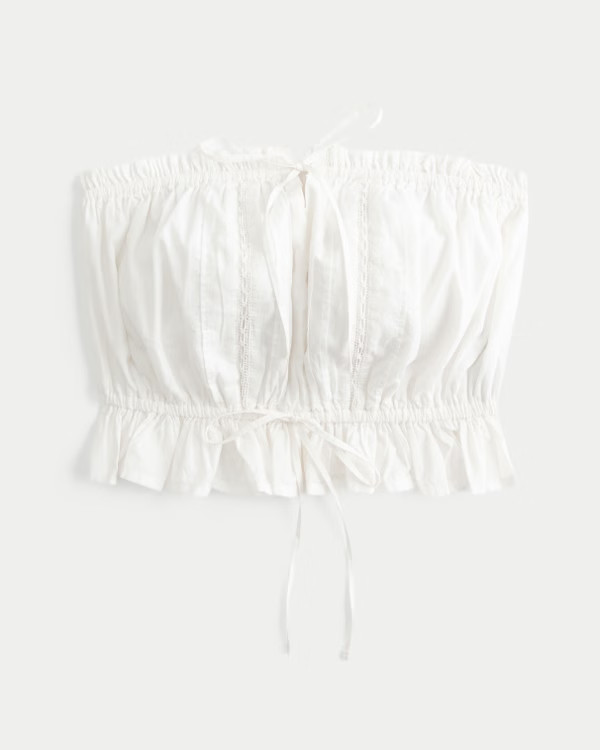 Women's Easy Crop Strapless Lace Inset Tube Top | Women's Clearance | HollisterCo.com | Hollister (US)