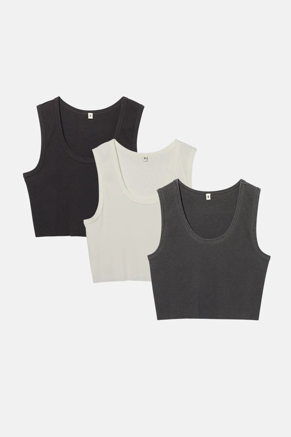 MALIBU CROP TANK 3 PACK BLACK + GREY + WHITE / S | Elwood Clothing