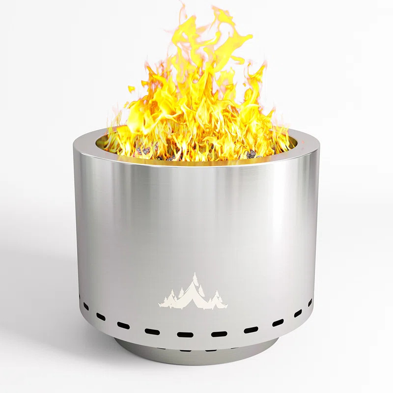 Ekbote 19.7'' H x 19.5'' W Stainless Steel Smokeless Wood Burning Outdoor Fire Pit | Wayfair North America