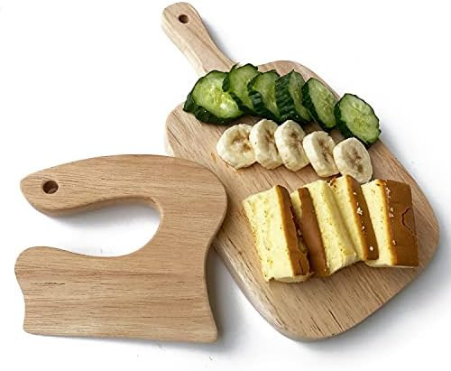 Montessori kitchen tools for toddlers, Safe Wooden Kids Knife & Cutting Board Sets Basic Life skills | Amazon (US)