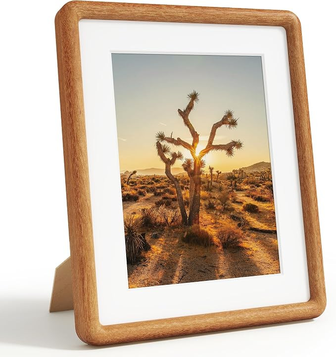 RICHFOCUS 8.5x11 Picture Frame , USA-Sourced Natural Solid Teak Wood Rounded Corner Curved Photo ... | Amazon (US)