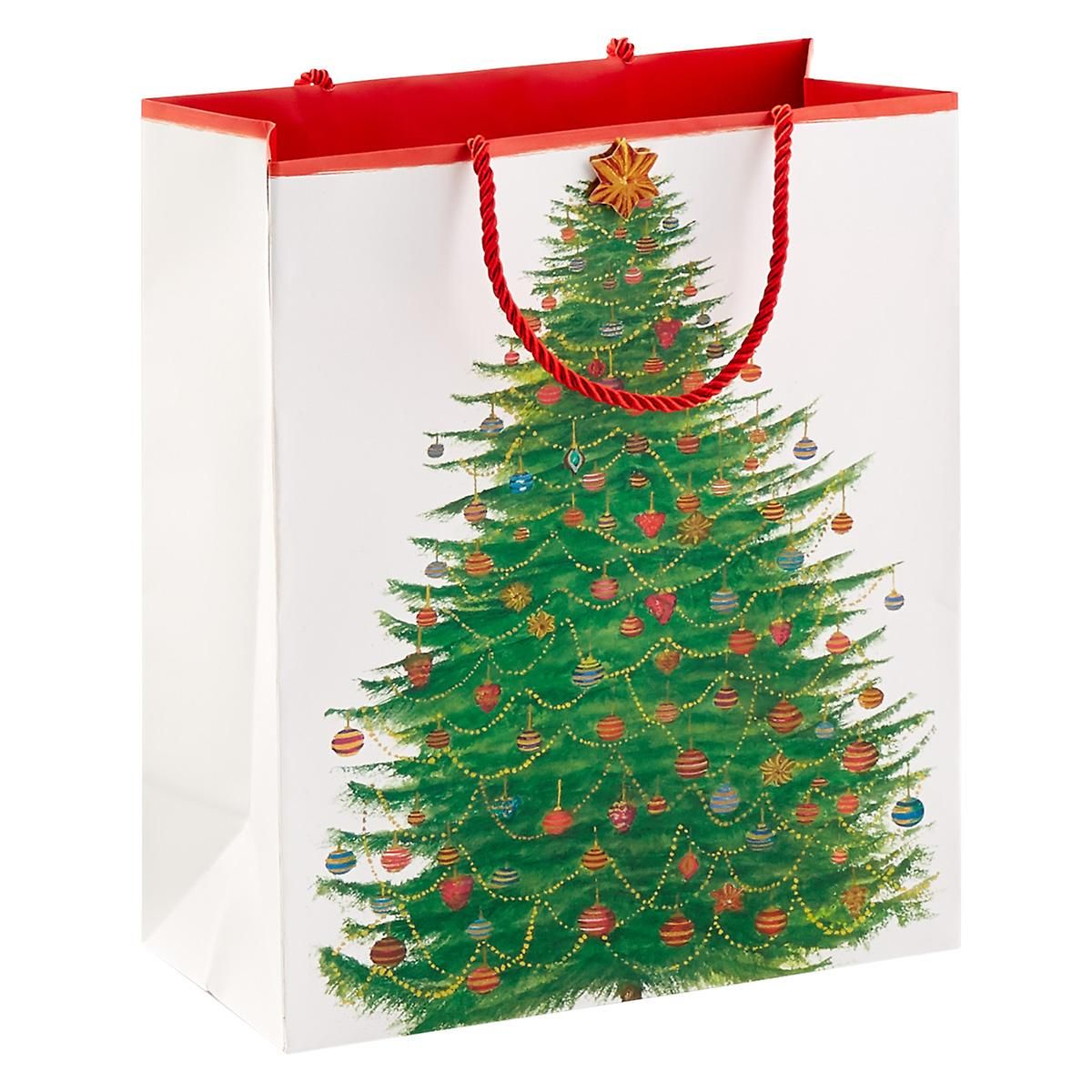Glittering Tree Large Gift Bag | The Container Store