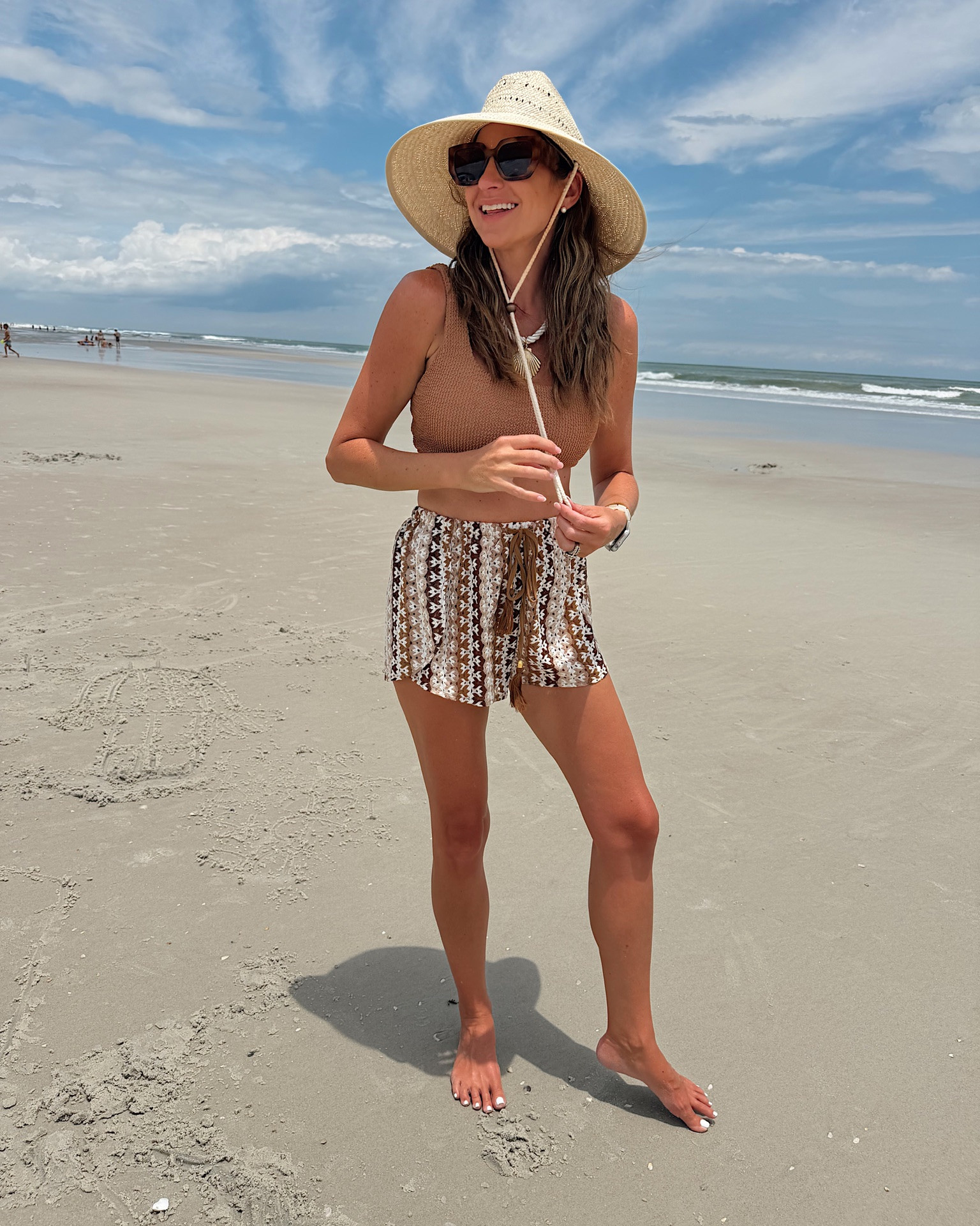 Beach vacation ootd! In a medium swimsuit, medium shorts, hat necklace and accessories - fits tts.

#LTKSwim #LTKootd #LTKSeasonal