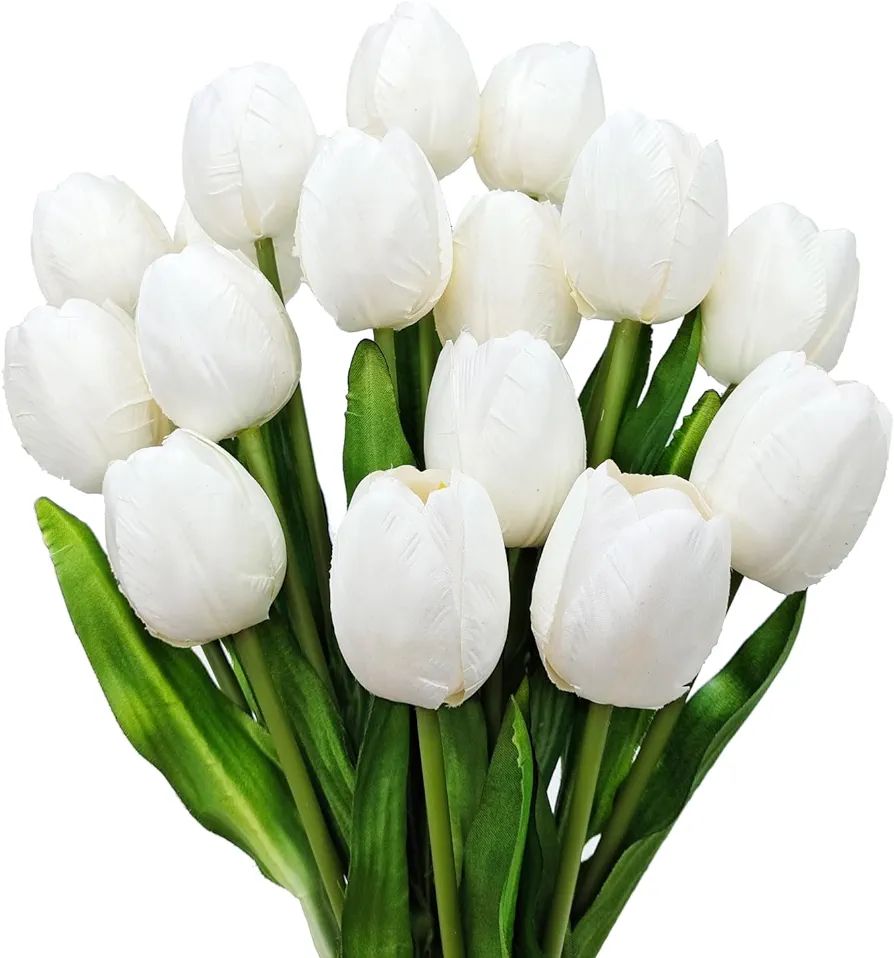 10pcs Silk Tulips Flowers Fade Resistant Not PU Outdoor Indoor Fake Artificial Tulip Bouquet, Rea... | Amazon (US)