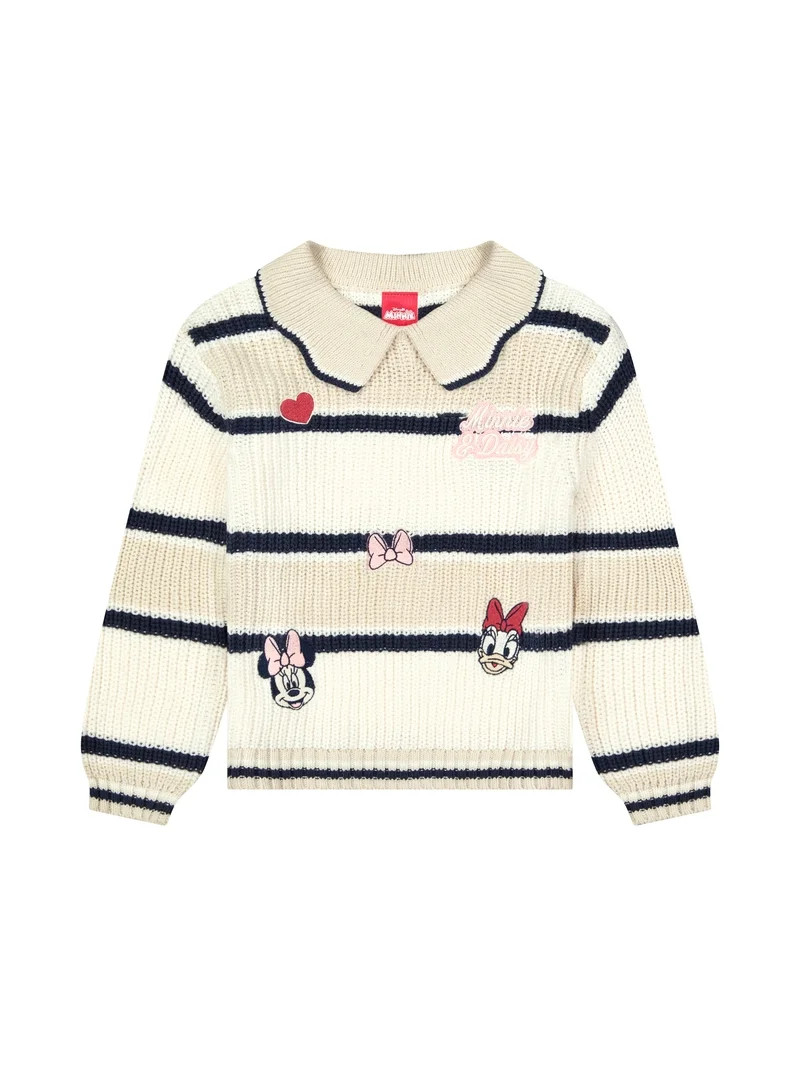 Minnie Mouse Toddler Girls Emb Patch Sweater, Sizes 12 Months - 5T | Walmart (US)