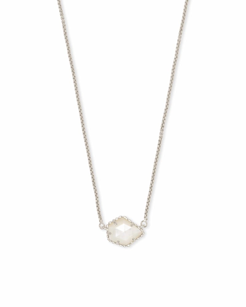 Tess Silver Small Pendant Necklace In Ivory Pearl | Kendra Scott