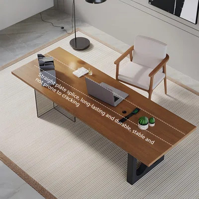 70.87"Brown Rectangle Pine Solid Wood Writing Desk | Wayfair North America
