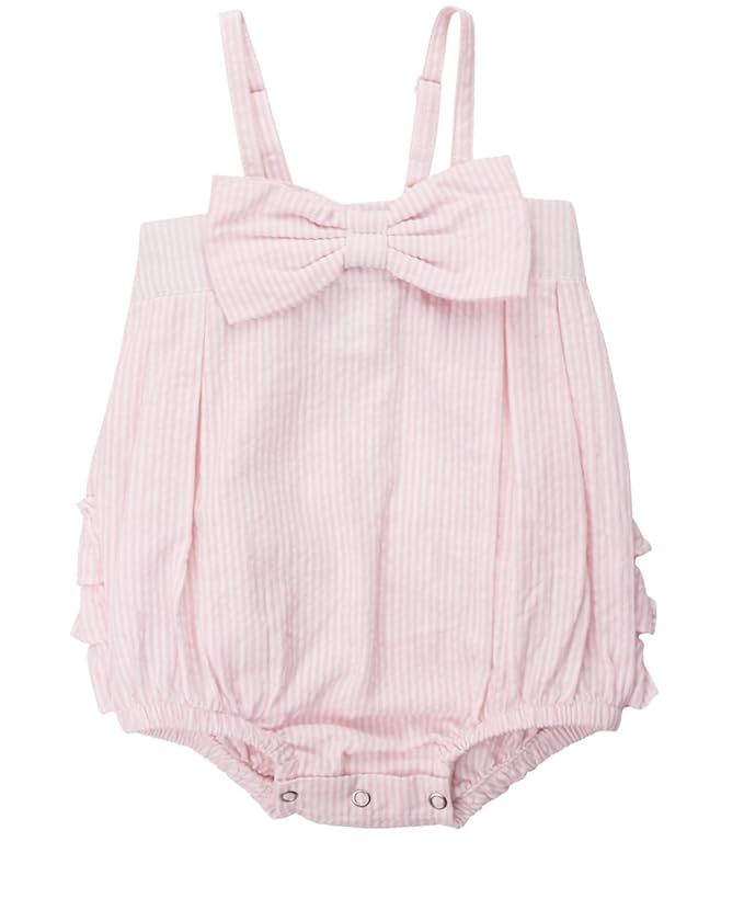 RuffleButts Baby/Toddler Girls Bow-Front Bubble Romper One Piece w/Ruffles | Amazon (US)