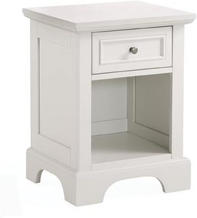 Home Styles Naples White Nightstand with Drawer, Mahogany Hardwood Solids and Engineered Woods, a... | Amazon (US)