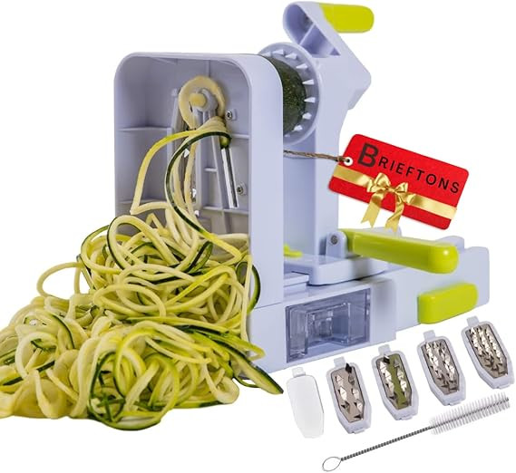 Brieftons QuickFold 5-Blade Spiralizer: Versatile & Compact Foldable Vegetable Spiral Slicer, Bes... | Amazon (US)