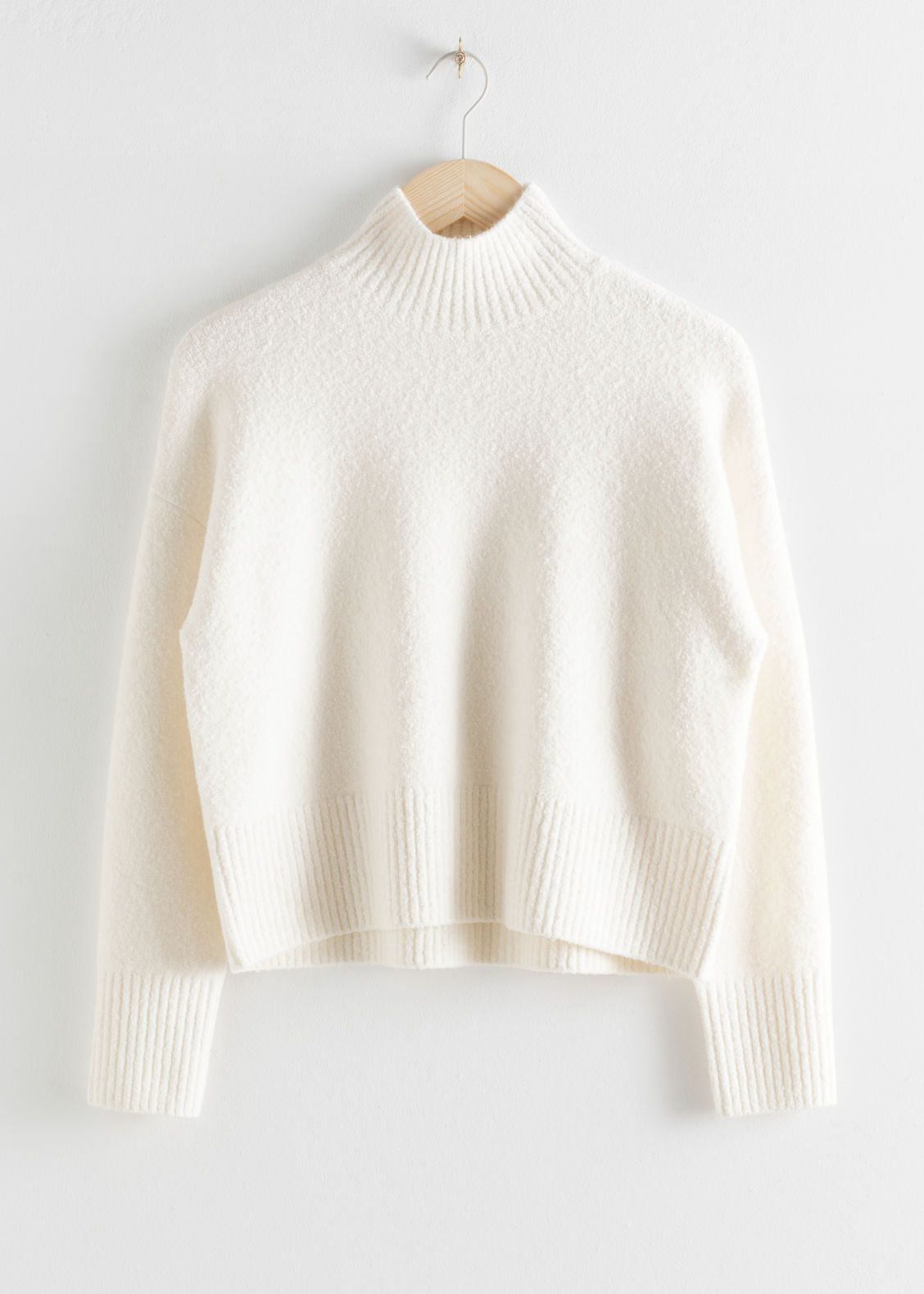 Cropped Mock Neck Sweater - White | & Other Stories (EU + UK)