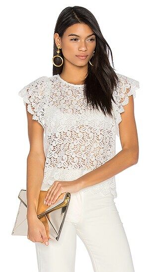 Endless Rose Ruffled Sleeve Top in Off White | Revolve Clothing