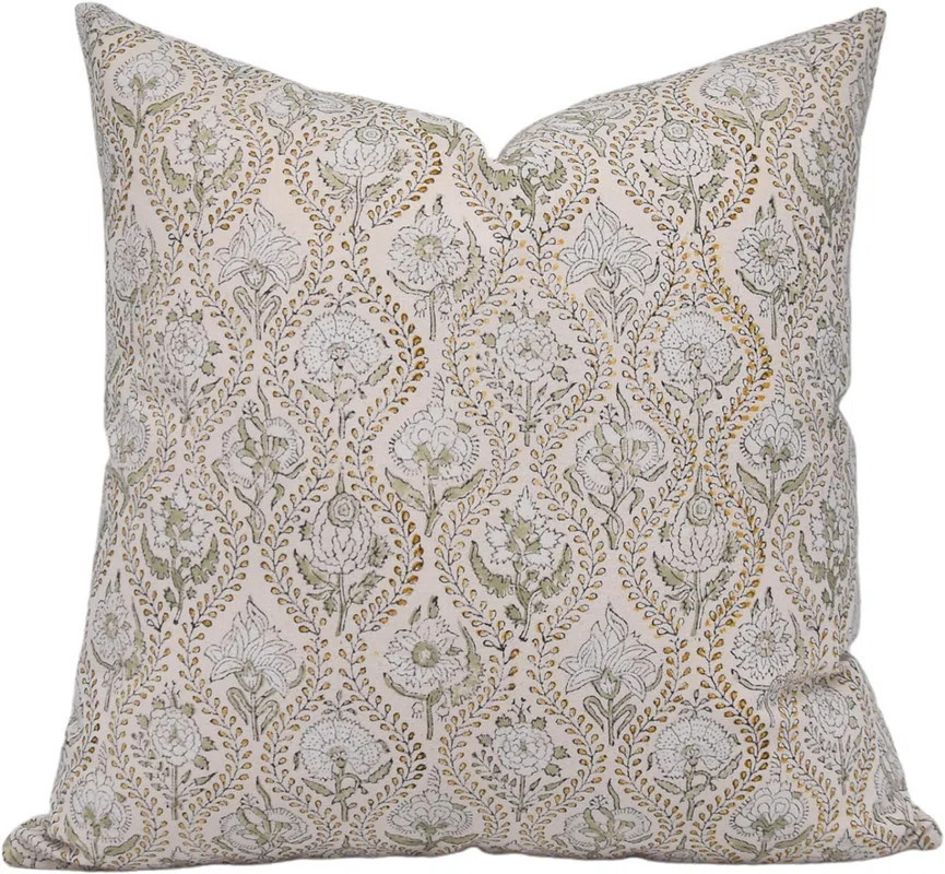 Fabdivine Cotton Block Print Decorative Pillow Cover Handmade Cushion for Sofa or Bed - Amarbel | Wayfair North America
